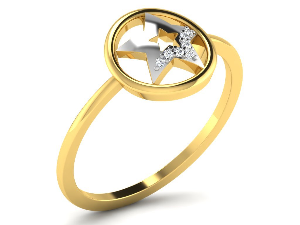 diamond ring ladies diamond-ring rings ladies-ring jewelry 3D print model - Mito3D
