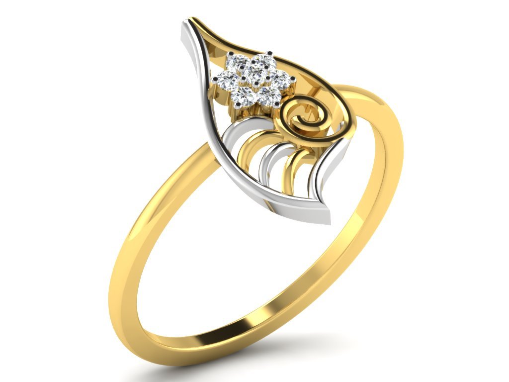 diamond ring ladies diamond-ring rings ladies-ring jewelry 3D print model - Mito3D