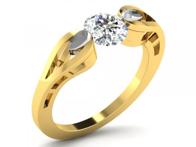 diamante anel senhoras diamond ring argolas noivado joalheria 3D print model - Mito3D