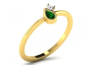 diamante anillo señoras diamond ring anillos compromiso joyería joya 3d print model - Mito3D