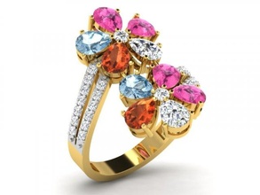 diamante squillare signore diamond ring anelli Fidanzamento gioielleria 3d print model - Mito3D