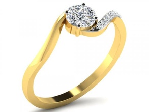 diamond ring ladies diamond-ring rings engagement jewelry 3d print model - Mito3D