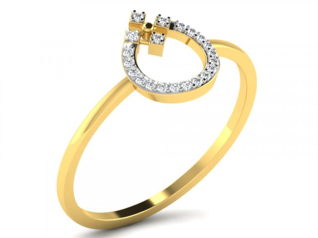 diamond ring ladies diamond-ring rings ladies-ring jewelry 3D print model - Mito3D