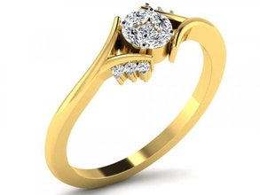 diamante anel senhoras 3d impressão modelo in argolas 3dexport diamond ring ladies joalheria 3d print model - Mito3D