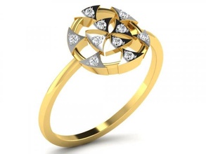 diamond ring ladies diamond-ring rings ladies-ring jewelry 3d print model - Mito3D