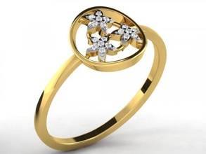diamante anel senhoras diamond ring argolas ladies joalheria 3d print model - Mito3D
