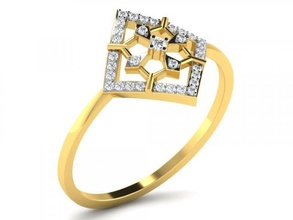 Diamant Ring Damen Datei 3dm Nashorn Art 3d print model - Mito3D