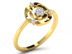 diamant bague dames 3d impression modèle in anneaux 3dexport diamond ring ladies bijoux 3d print model - Mito3D