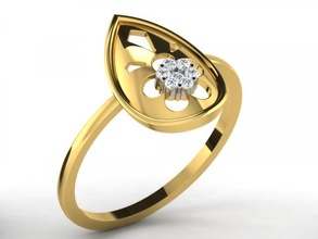 diamant bague dames 3d impression modèle in anneaux 3dexport diamond ring ladies bijoux 3d print model - Mito3D