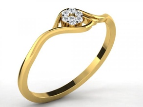 diamond ring ladies diamond-ring rings ladies-ring 3d print model - Mito3D