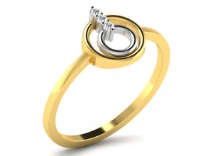 diamante anillo señoras diamond ring anillos ladies joyería joya 3d print model - Mito3D