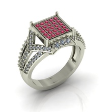 diamond ring ladies cocktail jewelry 3d print model - Mito3D