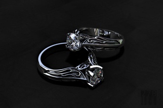 diamant bague motifs 3d impression modèle in anneaux 3dexport femmes or argent luxe ornement conception gemme bijoux cire imprimable style décoration 3d print model - Mito3D