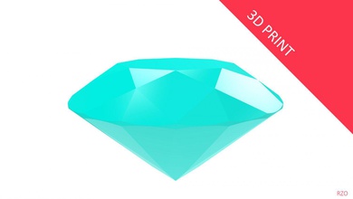diamante redondo rodada prisma 3d-impressão espectro cristal gem quilate jóias brilhantes do anel precioso luxo ruby safira o brilho moda-anel diamant jóia 3d print model - Mito3D
