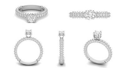elmas Solitaire nişan yüzük 008 takı romantik evlilik gelin değerli platin gümüş yazdırılabilir sterlin altın moda Aşk sevgili mücevher parlak parlıyor 3d print model - Mito3D