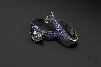 Diamant-Stein-ring weiblich schön Schmuck diamond Stein ring Luxus Edelstein Wachs bedruckbar ist Stil Mode drucken gem anmutig 3d print model - Mito3D