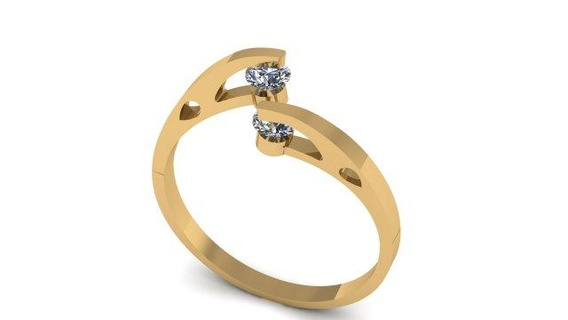 Diamant Hochzeit Ring 3d druckbar Modell Ringe Gold Silber Dateien 3d print model - Mito3D