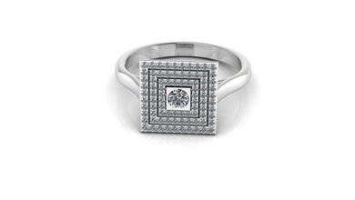 diamonds gold engagement ring 3d print model square pave center stone gems jewel jewelry jewels special unique designer 3d print model - Mito3D