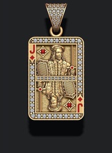 elmas kart kolye oynayan jack masa kraliçe Kral kartı poker casino rulet oyun sepeti karda mücevher altın Gümüş takı güverte ace bahis 21 3d print model - Mito3D