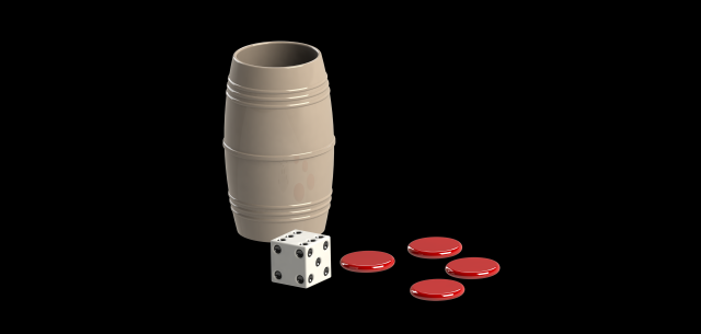 dados barril jogos tokens livre acessórios símbolo jogo tabuleiro tabela mesa parchis 3d print model - Mito3D