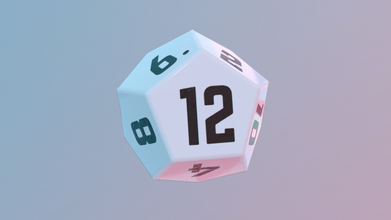 dice d12 game ready pbr 3d model in board games 3dexport rpg tabletop plastic dungeons dragons hobby polyhedral table dnd 3d print model - Mito3D