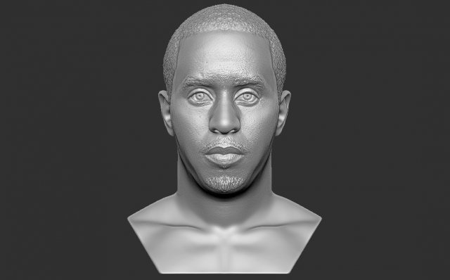 diddy bust 3d printing ready stl obj formats sean combs notorious biggie rapper celebrity famous eminem jay snoop dogg dre east coast kanye west 3D print model - Mito3D