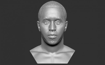 diddy bust 3d printing ready stl obj formats sean combs notorious biggie rapper celebrity famous eminem jay snoop dogg dre east coast kanye west 3d print model - Mito3D