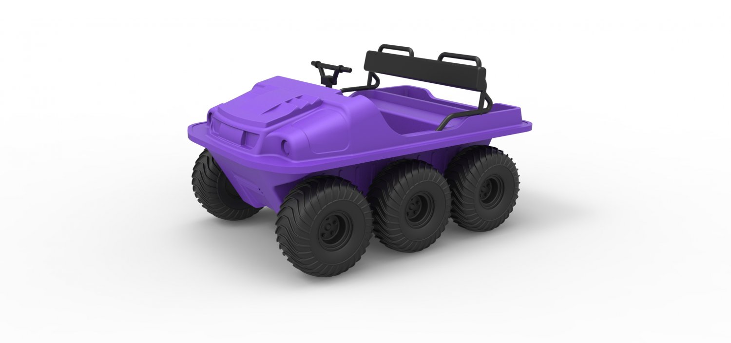 diecast argo 750 hd 6x6 scale 1 18 750hd argo750hd vehicle offroad allterrain awd amphibious toy print printable 3D print model - Mito3D