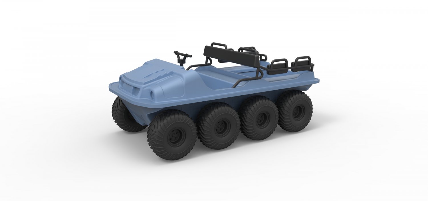 pressofuso argo 750 hd 8x8 scala 1 18 il veicolo di trasporto offroad allterrain giocattolo stampabile stampa hobby 3D print model - Mito3D