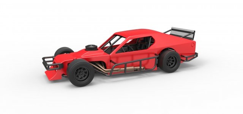 diecast asphalt modified stock car version 2 scale 1 to 25 3d print model in vehicle 3dexport asphaltmodified modifieds pavement racing racecar v8 scaled toy printable speedway nascar 3d print model - Mito3D