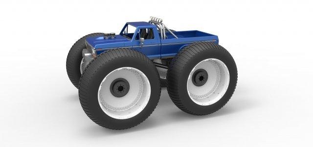 diecast bigfoot 2 monster truck 10 ft wheels scale 1 25 vehicle bigfoot2 monstertruck monsterjam megatruck vintage oldschool offroad scaled toy print printable 4x4 4x4x4 v8 awd allterrain 3d print model - Mito3D