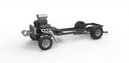 diecast chassis gases escala 1 25 arrastar dragster raça v8 brinquedo impressão imprimível 3d print model - Mito3D