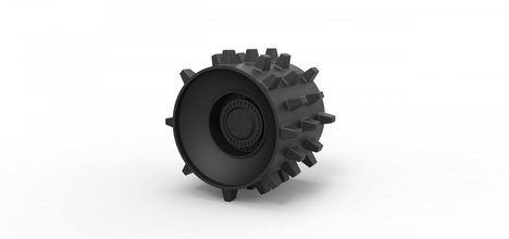 fundido a presión compactador de ruedas la rueda los neumáticos parte vehículo impresión imprimible juguete 3d print model - Mito3D