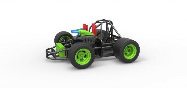diecast concept crazy kart scale 1 25 vehicle racing racecar v8 scaled toy print printable speedway 3d print model - Mito3D