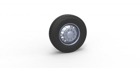 diecast personalizadas roda semi caminhão escala 1 25 semitruck pneu brinquedo impressão imprimível 3d print model - Mito3D