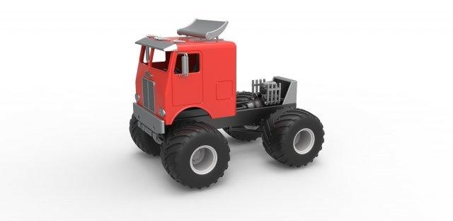 diecast destroyer 1 monster truck mike welch scale 25 3d print model vehicle freightliner monstertruck monsterjam megatruck 4x4 4x4x4 v8 mikewelch awd offroad allterrain scaled toy printable vintage oldschool 3d print model - Mito3D