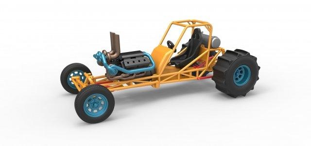pressofuso sporco dragster scala 1 25 veicolo trascinare gara corsa v8 ridimensionato giocattolo 3d print model - Mito3D
