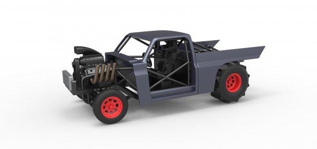 moulé pression saleté dragster camion échelle 1 25 véhicule traîne course courses v8 escaladé jouet 3d print model - Mito3D