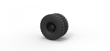 pressofuso ruota 3 3d stampa modello in settore automobilistico 3dexport pneumatico giocattolo ridimensionato stampabile doppia truckwheel 3d print model - Mito3D