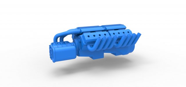 diecast motor 2 v8 versão escala 1 25 veículo suborno potvinblower potvin supercharger 2v8 bimotor duplo dragster arrastar raça brinquedo impressão imprimível 3D print model - Mito3D