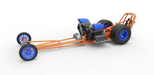 döküm motor dragster 2 v8 versiyon ölçek 1 25 3d Yazdır model araç sürüklemek yarış çift motorlu ön önden tırpan ölçekli oyuncak 3d print model - Mito3D