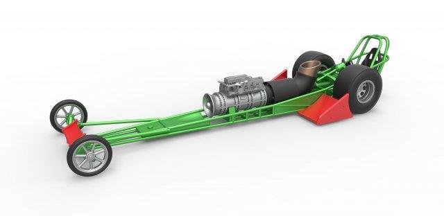 Druckguss Motor Jet Dragster Rahmen 1 25 3d drucken Modell Fahrzeug ziehen Rennen Jetdrachen skaliert Spielzeug 3d print model - Mito3D