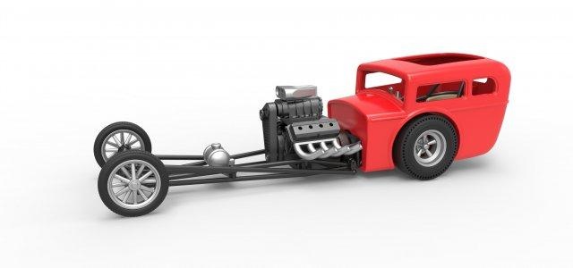 pressofuso motore scuola dragster conchiglia scala 1 25 3d Stampa modello veicolo trascinare gara corsa v8 anteriore Vintage vecchia hotrod ridimensionato giocattolo 3d print model - Mito3D