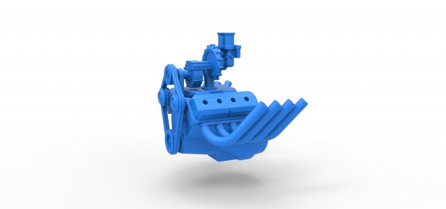 döküm motor v8 merkezkaç üfleyici versiyon 2 ölçek 1 25 araç santrifüj centrifugalsupercharger süper şarj cihazı dragster sürüklemek yarış nostaljik eski okul ölçekli oyuncak 3D print model - Mito3D