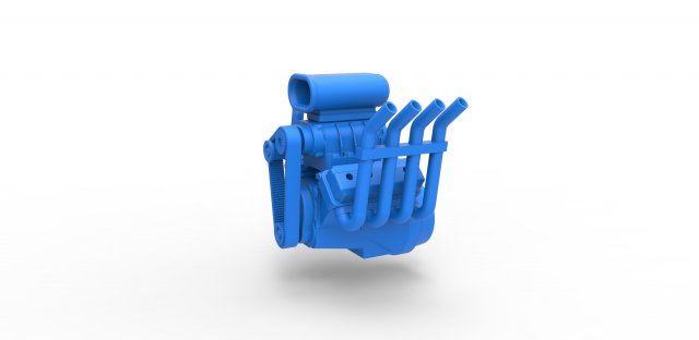 moulé pression moteur v8 chaud barre échelle 1 to 25 3d impression modèle in véhicule 3dexport compresseur tige hotrod escaladé jouet imprimable 3D print model - Mito3D