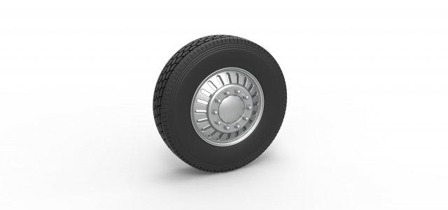 diecast frente personalizadas roda semi caminhão versão 12 escala 1 25 veículo semitruck pneu semiroda brinquedo impressão imprimível 3d print model - Mito3D