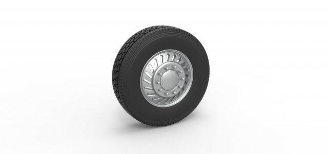 diecast frente personalizadas roda semi caminhão versão 13 escala 1 25 veículo semitruck pneu semiroda brinquedo impressão imprimível dupla 3d print model - Mito3D