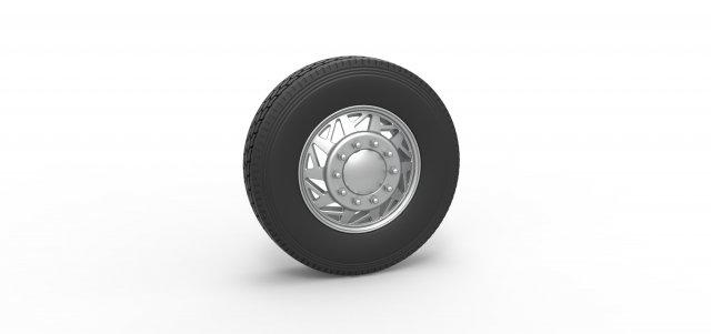 diecast frente personalizadas roda semi caminhão versão 14 escala 1 25 veículo semitruck pneu semiroda brinquedo impressão imprimível 3d print model - Mito3D