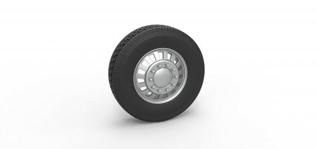 diecast frente personalizadas roda semi caminhão versão 16 escala 1 25 veículo semitruck pneu semiroda brinquedo impressão imprimível 3d print model - Mito3D