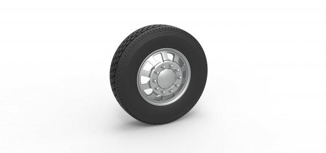 diecast frente personalizadas roda semi caminhão versão 18 escala 1 25 veículo semitruck pneu semiroda brinquedo impressão imprimível 3d print model - Mito3D